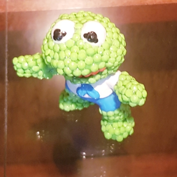 1986 The Muppet Babies Kermit Figure Hand Crafted Upcycled Beaded Vintage - Picture 3 of 12
